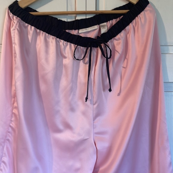 Valerie Stevens 2 piece silky pajama set pants and tops pink and black XL - Picture 9 of 12
